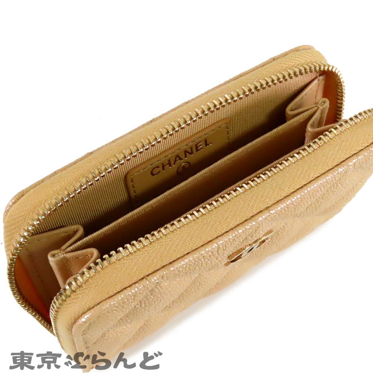 シャネル CHANEL ココマーク カードケース パールベージュ ゴールド