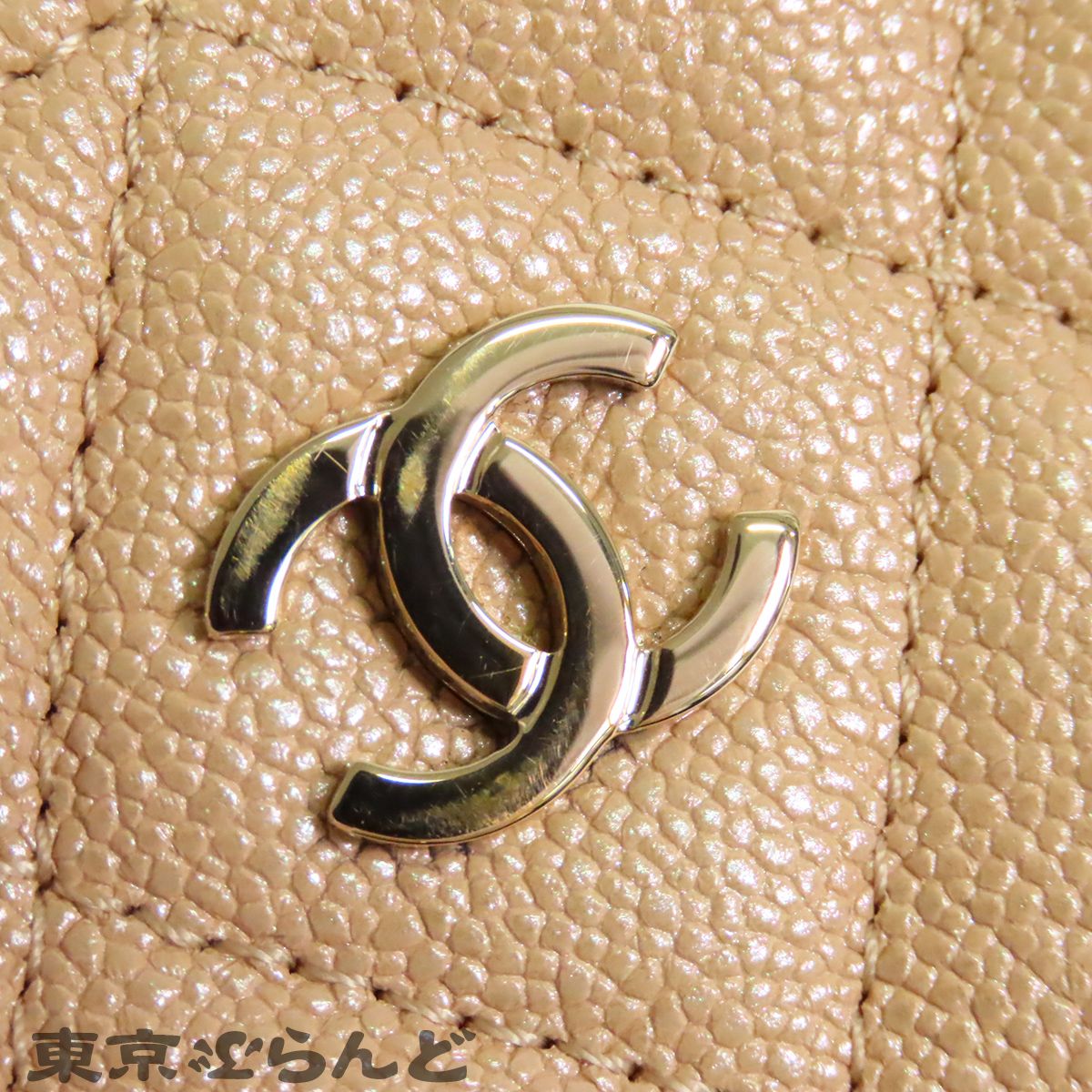 シャネル CHANEL ココマーク カードケース パールベージュ ゴールド