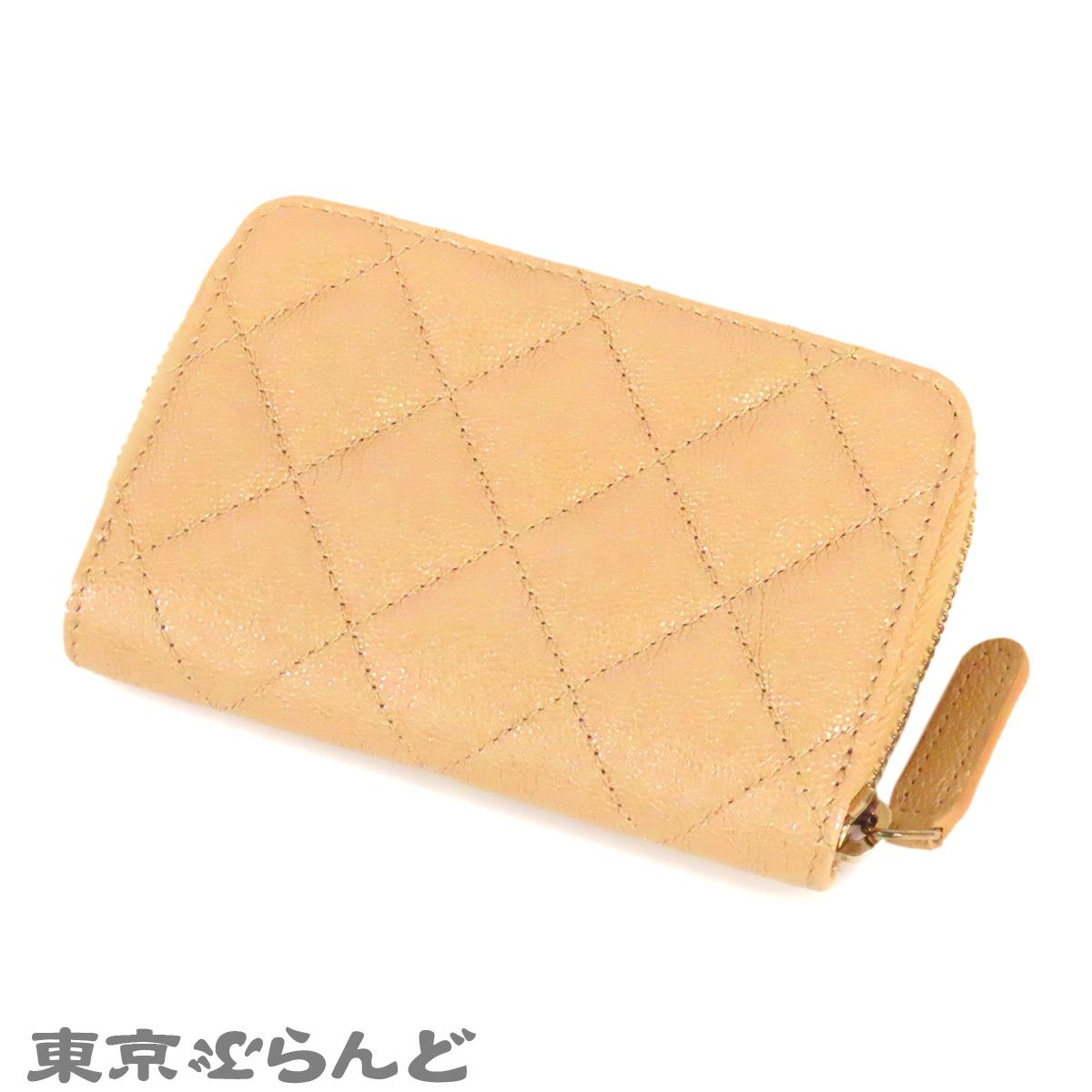 シャネル CHANEL ココマーク カードケース パールベージュ ゴールド 