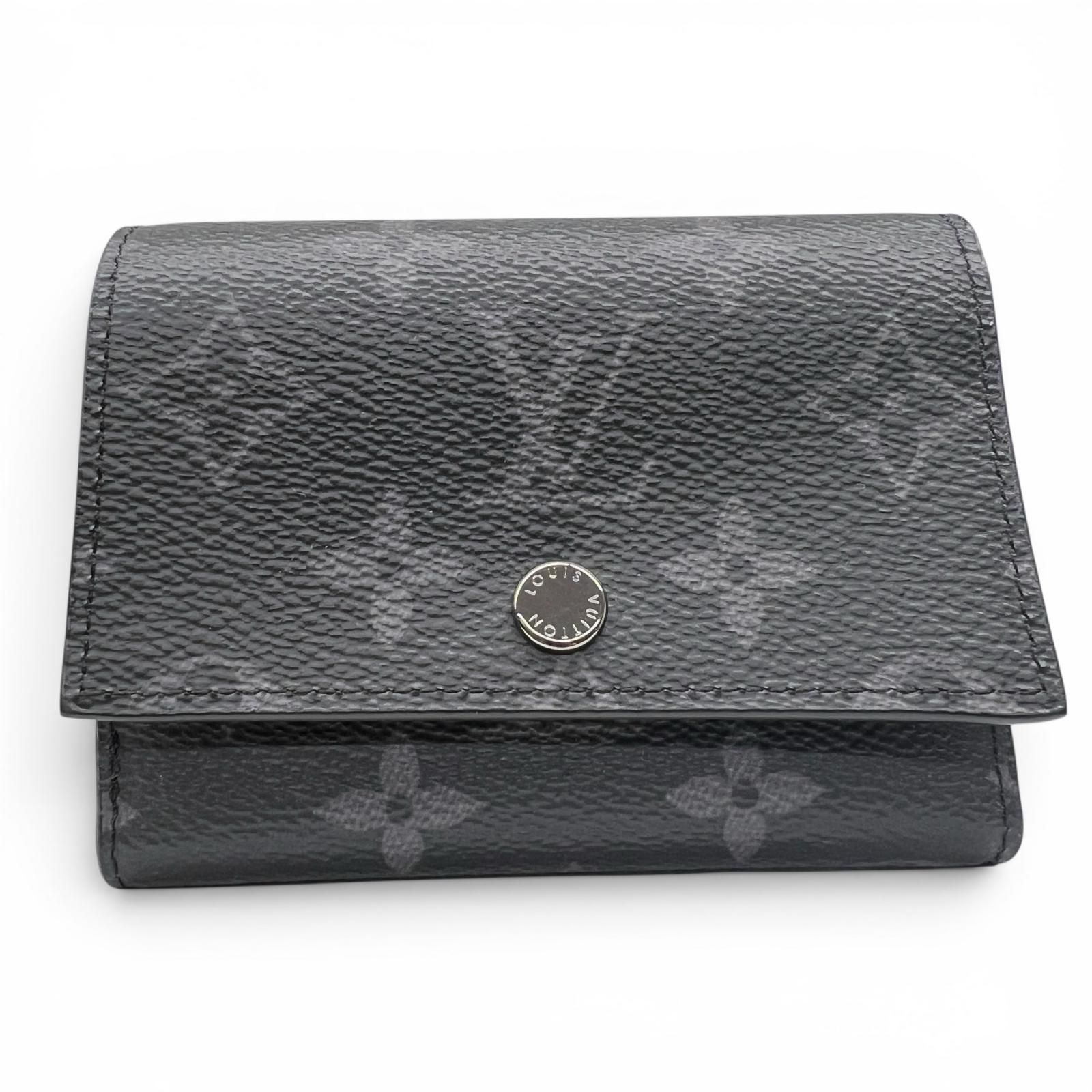 LOUIS VUITTON 極美品 ルイヴィトン ヴィクターウォレット モノグラムエクリプス 三つ折り財布 M12598 PVC レザー RFID確認済 コンパクト LV Aランク 中古 鑑定済 ヴィトン財布