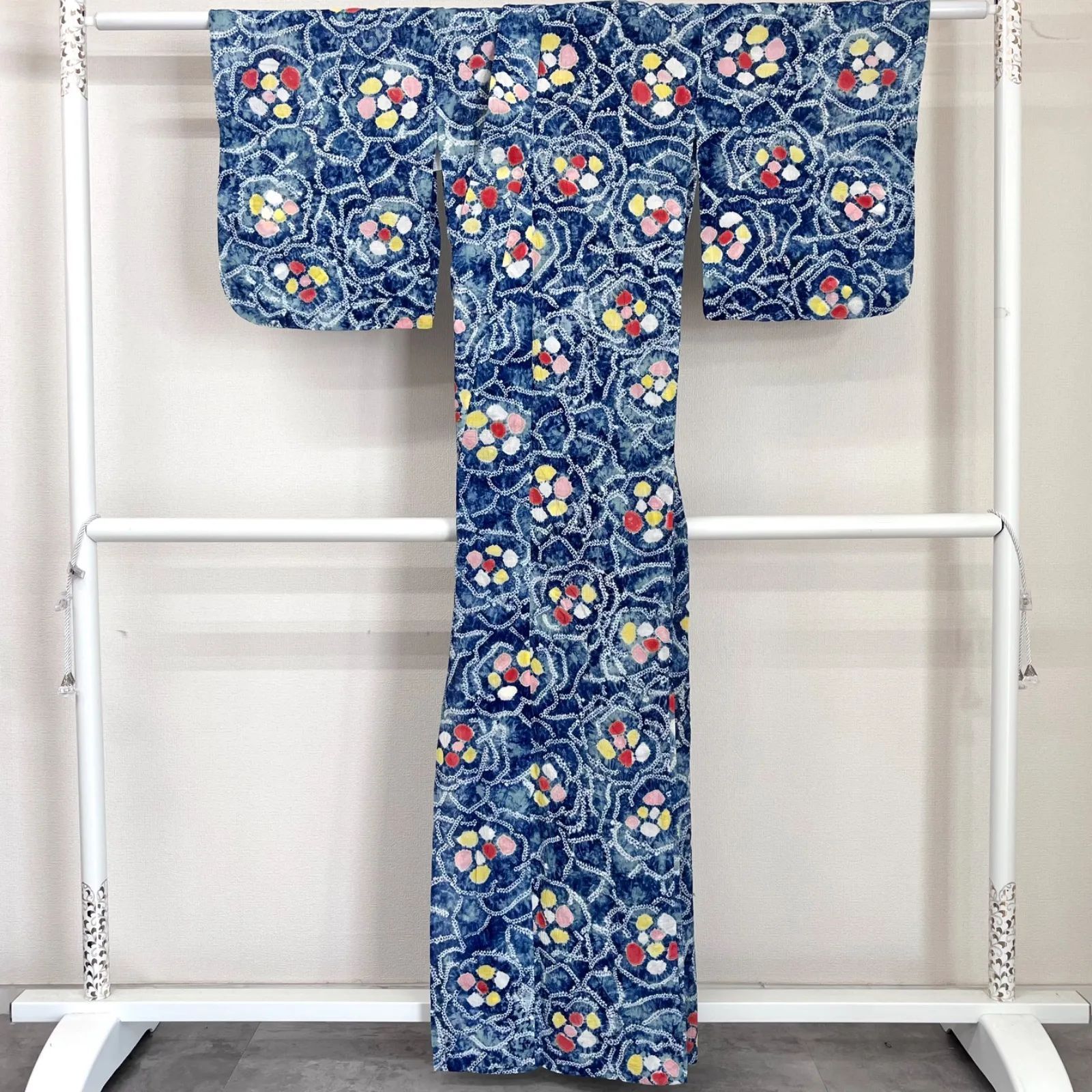 美品 逸品 単衣 夏物 木綿 有松絞り 浴衣 K1384 - メルカリ