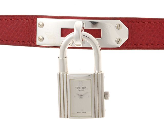 HERMES エルメス ケリーウォッチ 腕時計 SV925 シルバー レザー 〇Y刻印 クオーツ シルバー文字盤 レディース【中古】460