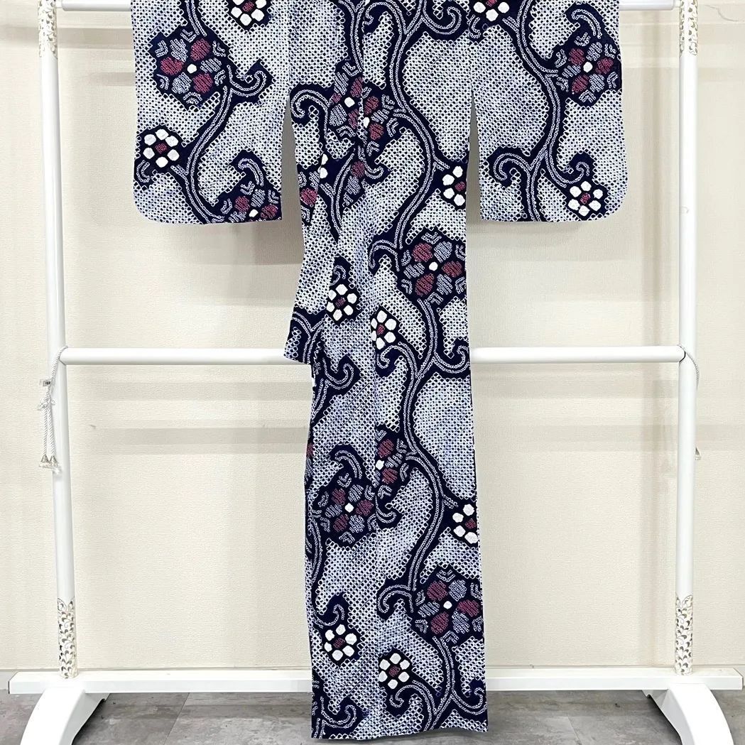 美品 逸品 単衣 夏物 木綿 有松絞り 浴衣 K1379 - メルカリ