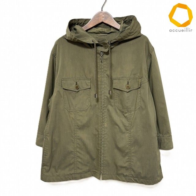 #axc バーバリー BURBERRY ジャケット 15 カーキ フード付き 七分袖 袖口裏ノバチェック レディース [1007853]