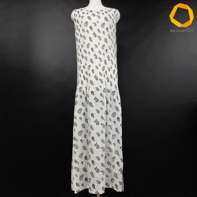 #spc イッセイミヤケ ISSEYMIYAKE ワンピース L 白 黒 レディース [961227]
