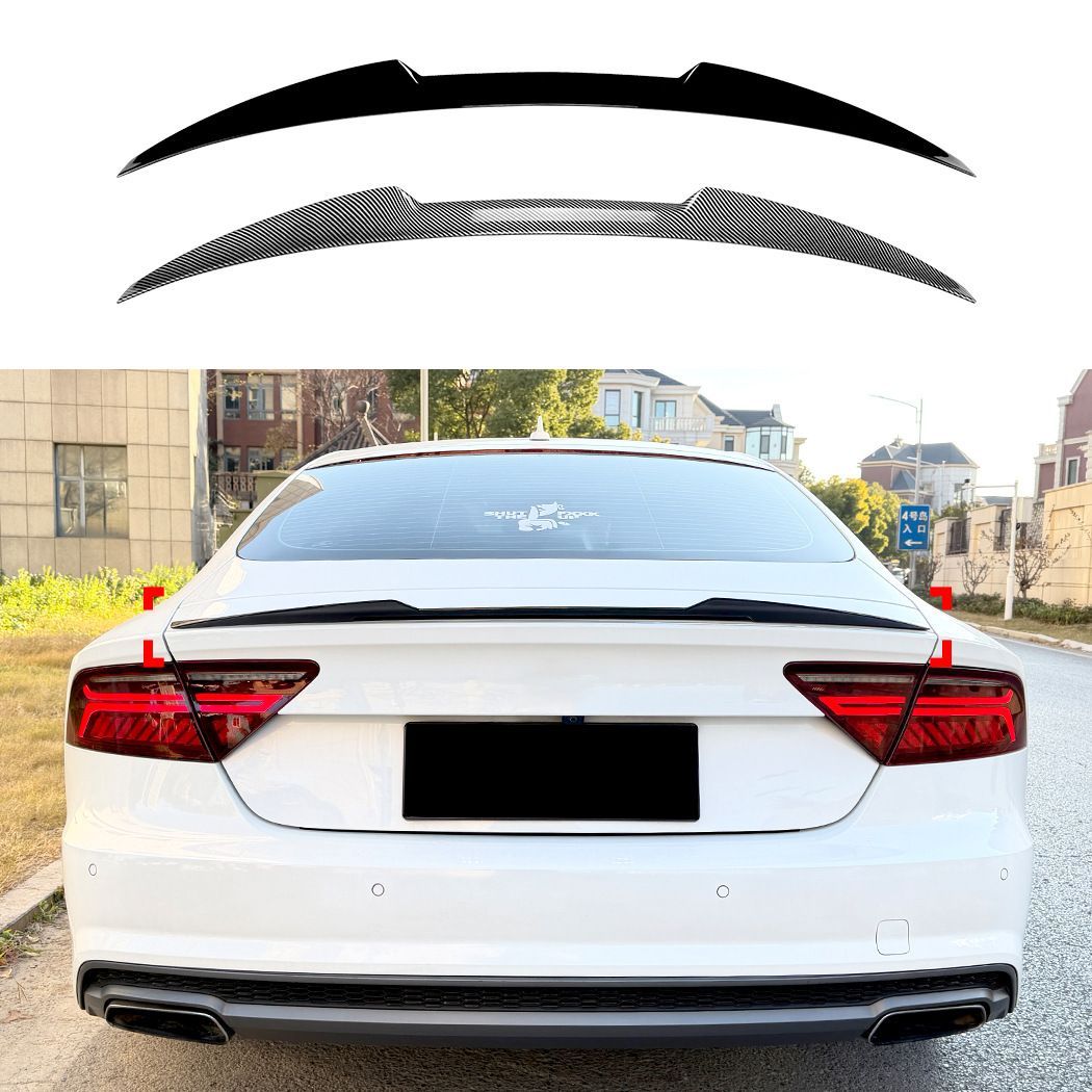 アウディ Audi A7 エーセブン S7 エスセブン C7 2011-2017対応 リアスポイラー トランクスポイラー リアウイング ABS製 ピアノブラック カーボン調 外装パーツ 後ろ姿を引き締めるスポーティデザイン ドレスアップ用品