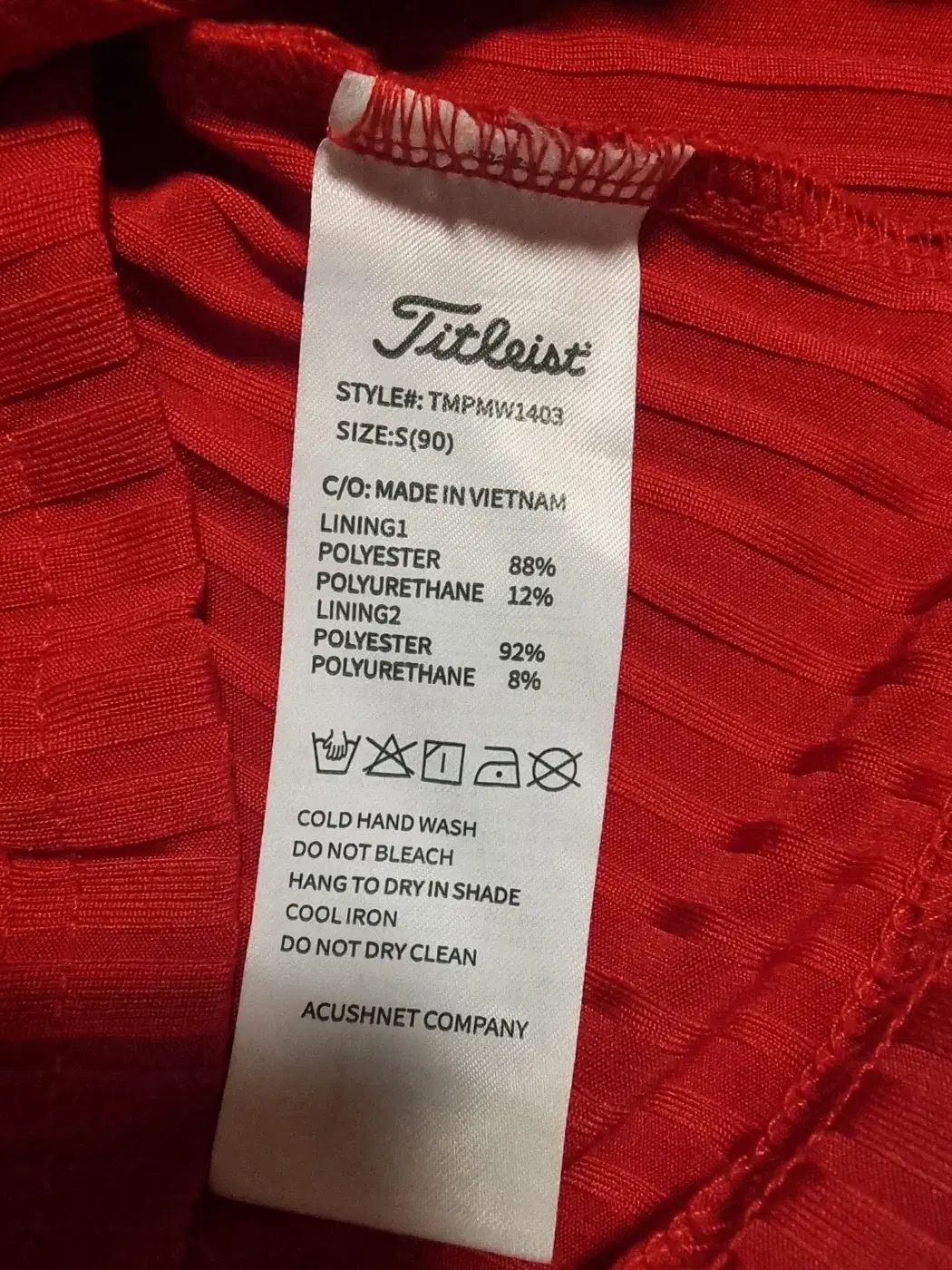 25年製 Titleist(タイトリスト) 半袖 カラーTシャツ レッド ゴルフ サイズ S