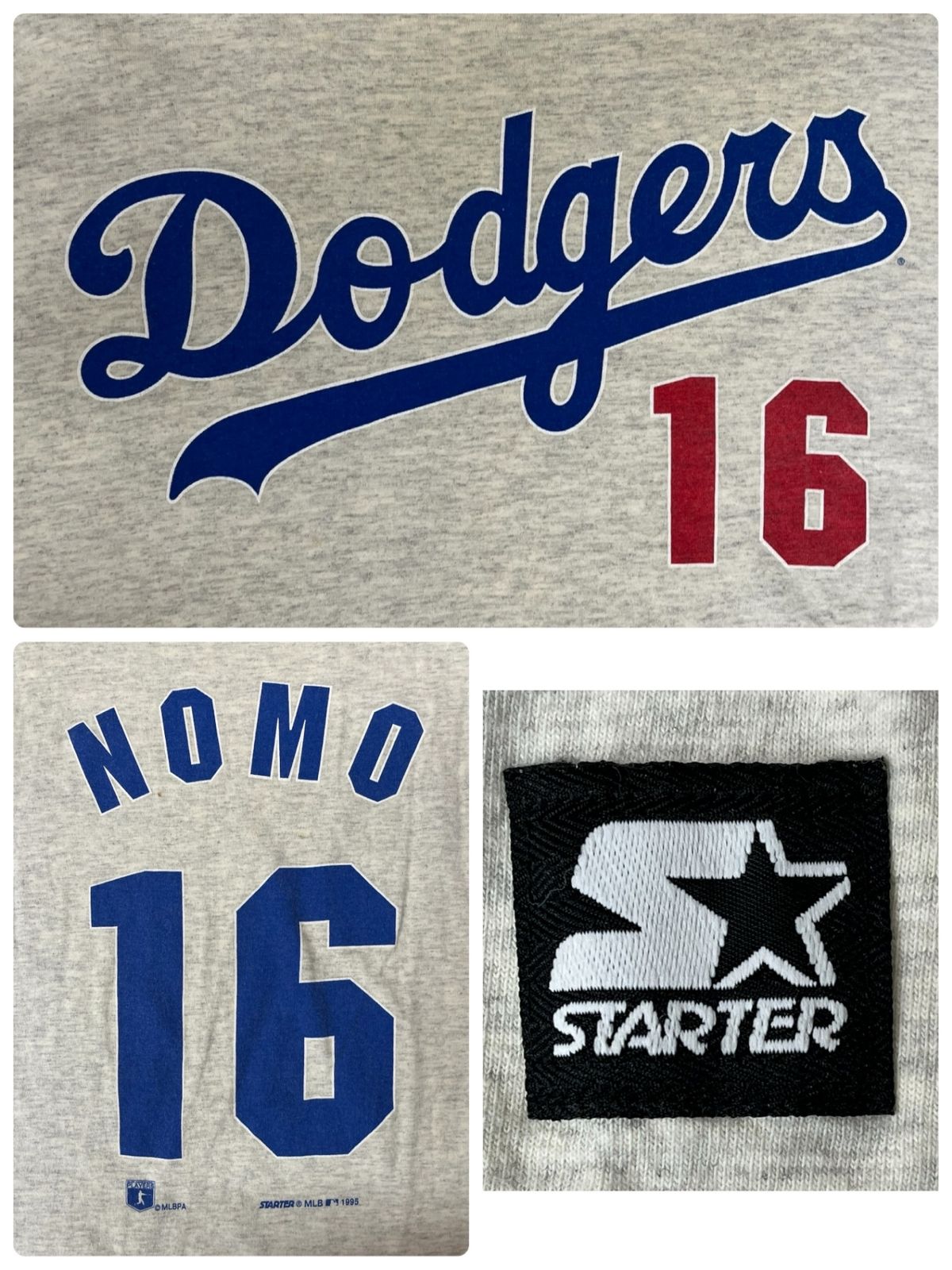 STARTER (スターター) Dodgers Nomo ドジャース 野茂英雄 16 Tシャツ L