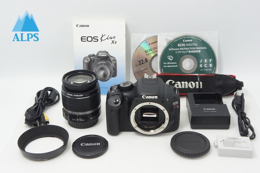 良品 Canon キヤノン EOS Kiss X4 ボディ + EF-S 18-55mm IS レンズキット デジタル一眼レフカメラ 260612d