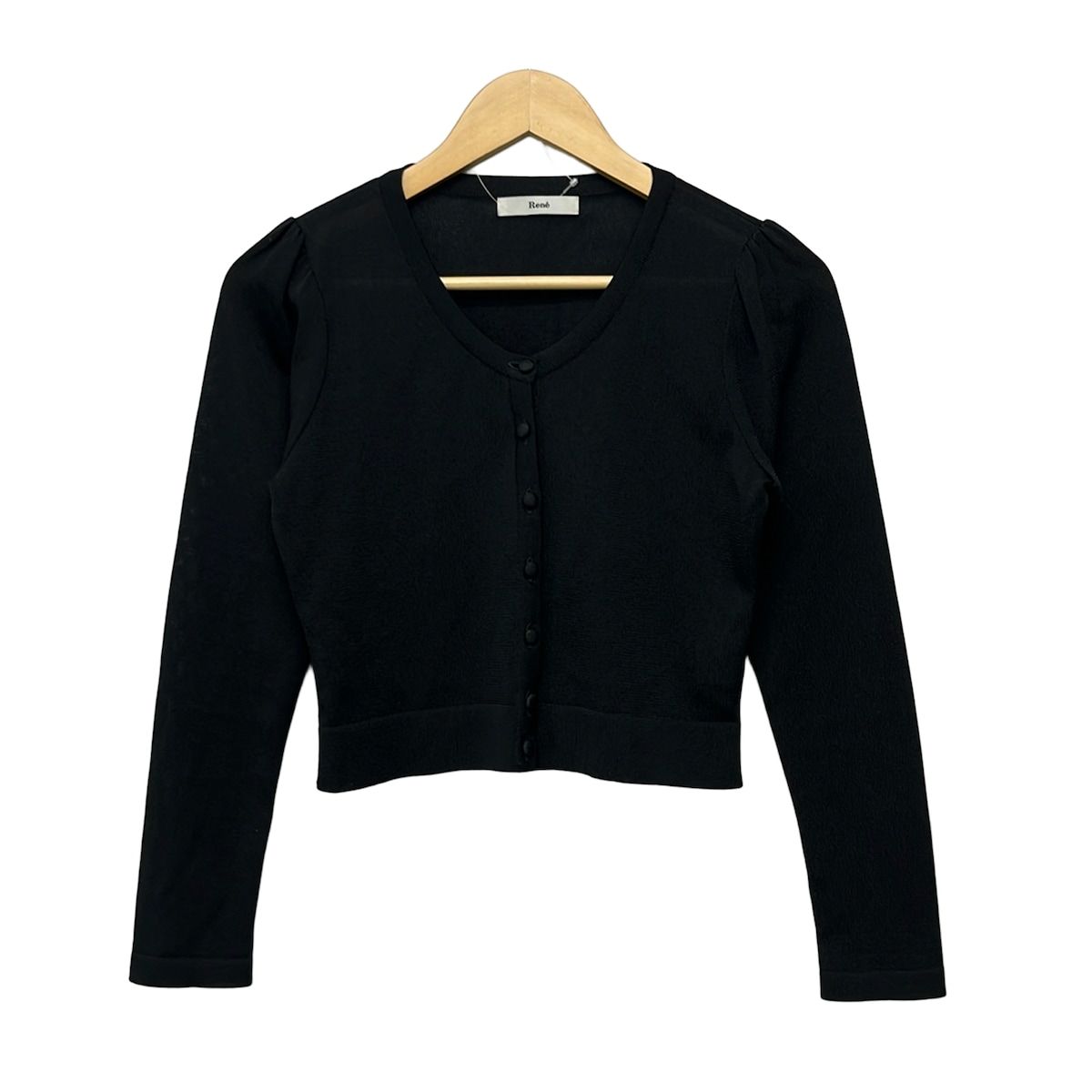 Rene(ルネ) カーディガン サイズ36 S レディース美品 - 黒 長袖/ショート丈