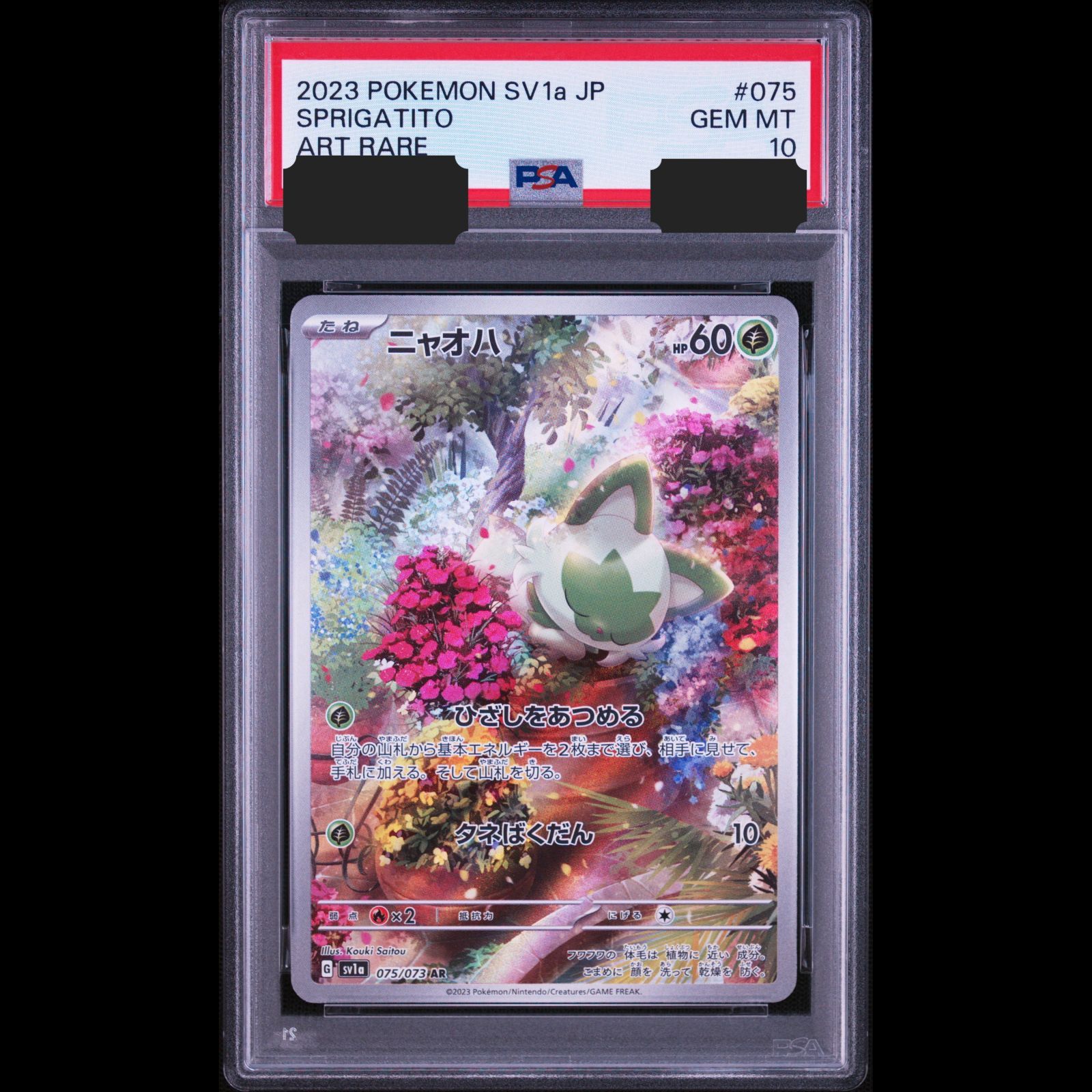 ニャオハ　AR　PSA10 送料無料】ポケモンカード ニャオハ AR PSA10 PSA鑑定 sv1a 075/073