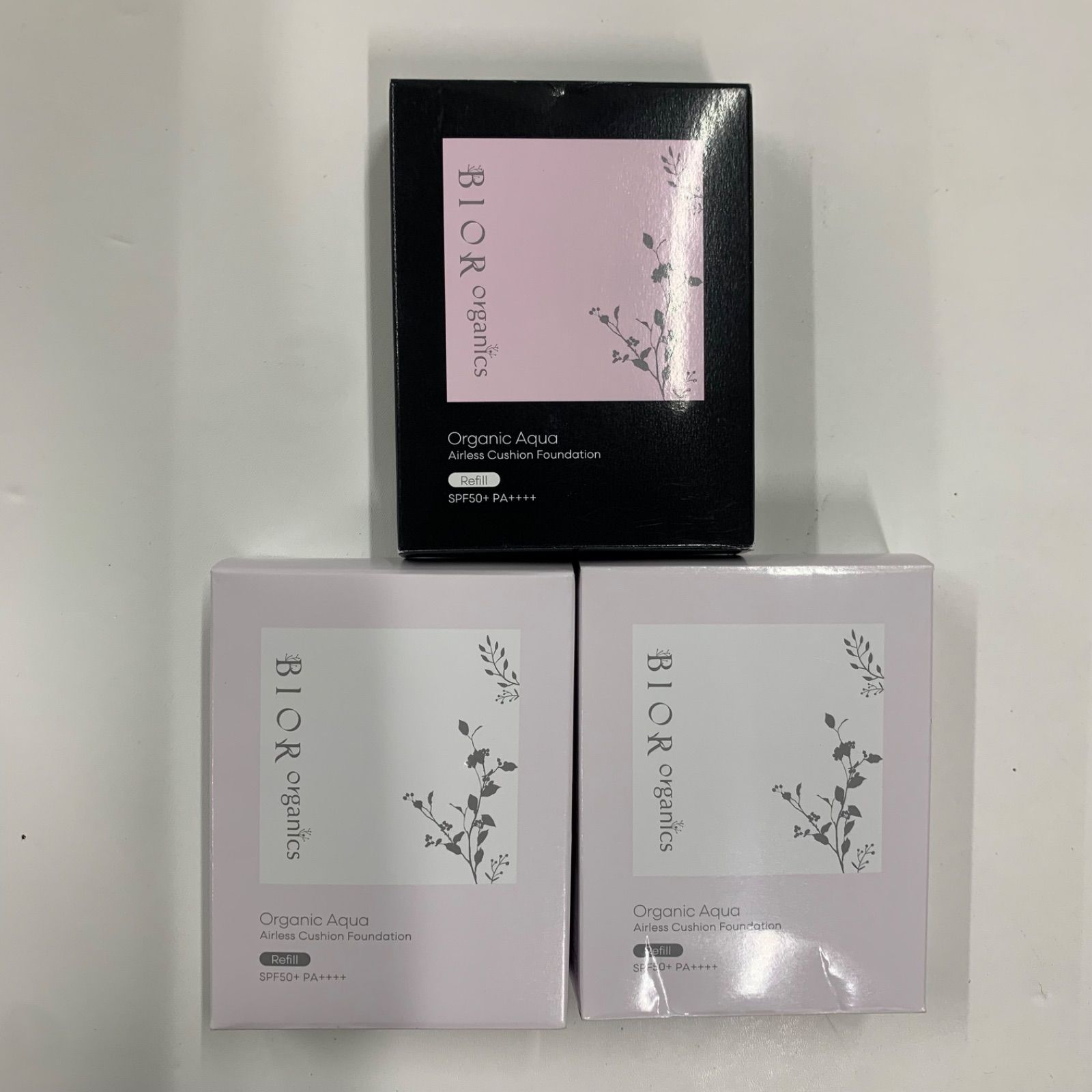 D3968 K BIOR organics オーガニックアクア エアレスクッション 美容液ファンデーション リフィル 15g／美容液ファンデーション モイストグロウ リフィル 15g 計3点セット