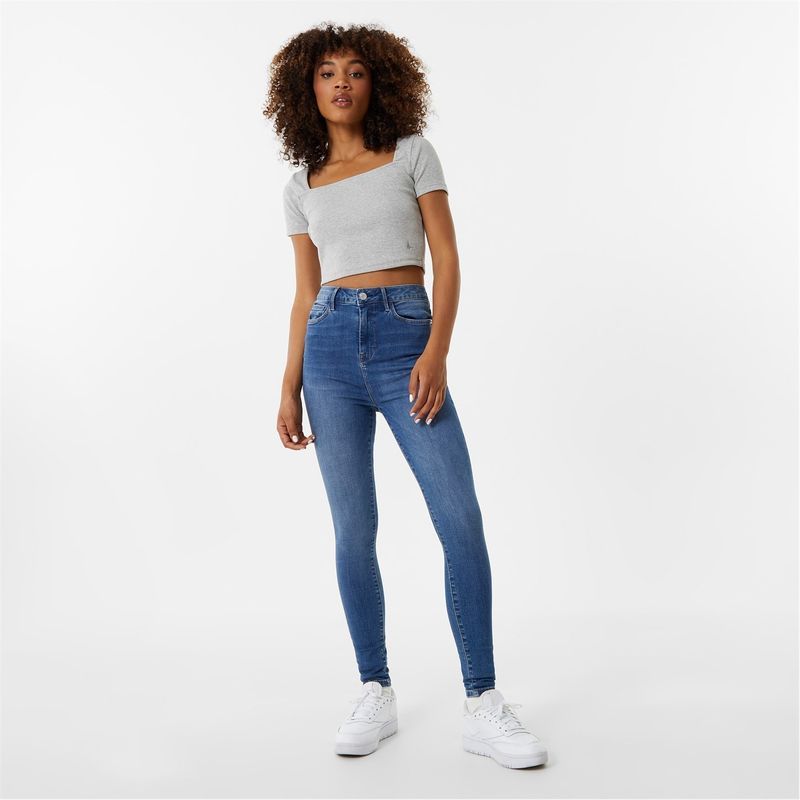 ジャック ウィルス レディース ボトムス デニムパンツ Jack Wills Toni HR Skinny Jn Ld00 Mid Wash