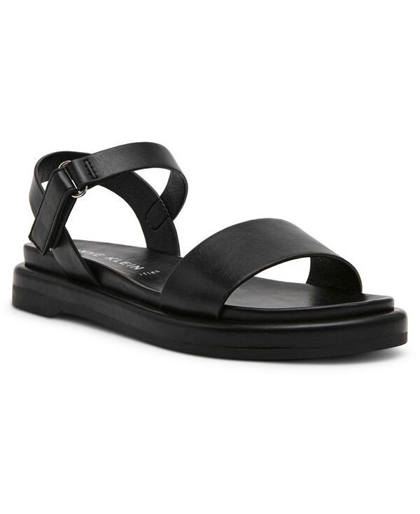 アンクライン レディース シューズ サンダル Anne Klein Womens Elani Round Toe Footbed Sandals Black ブラック