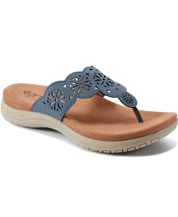 アース レディース シューズ サンダル Earth Womens Sadie TStrap Flat Sandals Blue ブルー