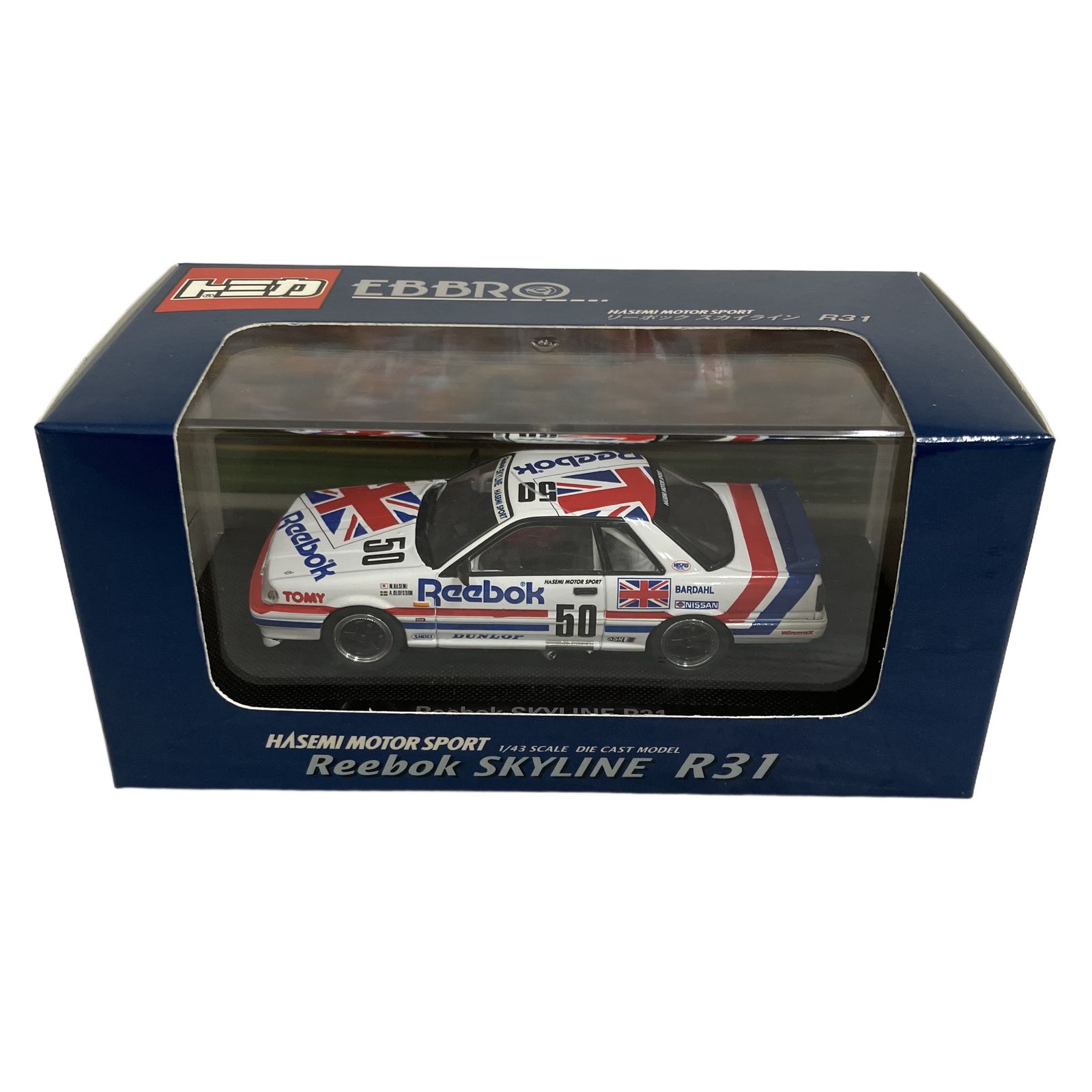 1/43 EBBRO REEBOK SKYLINE R31 トミカエブロ スカイライン HASAMI #50 TOMICA ミニカー 中古 O11358548