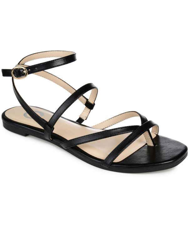 ジュルネ コレクション レディース シューズ サンダル Journee Collection Womenserissa Strappy Flat Sandals Black ブラック