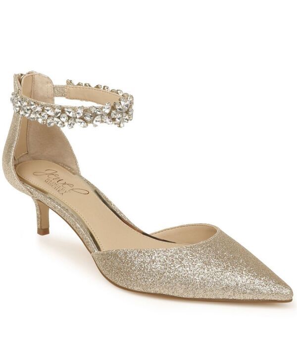 ジュウェルダグレイミシュカ レディース シューズ パンプス ヒール Jewel Badgley Mischka Womens Robles Kitten Heel Evening Pumps Gold