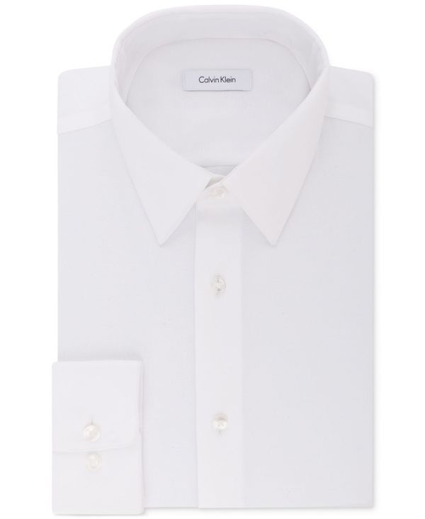 カルバンクライン メンズ トップス シャツ Calvin Klein Mens ClassicRegular NonIron Stretch Performance Dress Shirt White