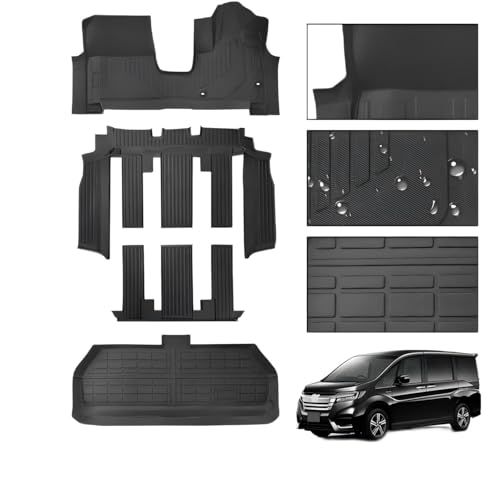 R◆SCHACCESS 4枚セットホンダ 新型 ステップワゴン RP6 RP7 RP8 STEPWGN AIR SPADA RP系 6代目 ハイブリッド車専用 22年5月-現行 専用 3D車用フロアマット 車用フロアマット＆トランクマット 防水 TPE素材 滑