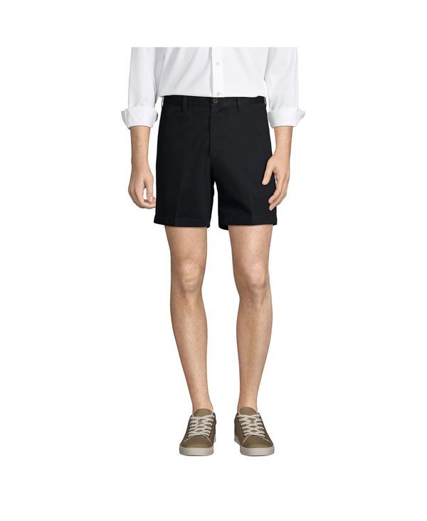ランズエンド メンズ ボトムス ハーフパンツ・ショーツ ショートパンツ Lands End Mens Traditional Fit 6 No Iron Chino Shorts Black ブラック