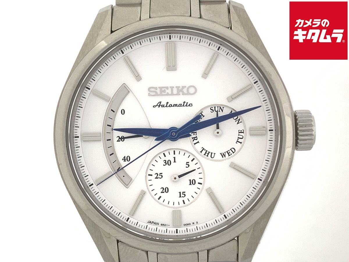 【中古】 【並品】 セイコー プレザージュ ホワイト SARW021/6R21-01B0 ステンレススティール