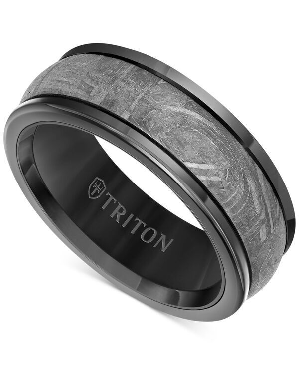 トリトン メンズ アクセサリー リング Triton Mens Sandblast Finish Wedding Band in Tungsten Carbide Gray グレー