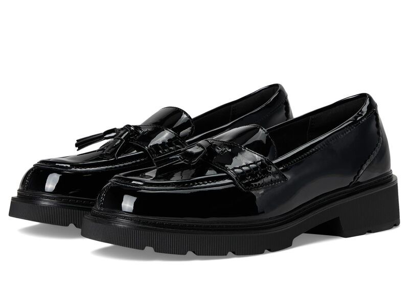 クラークス レディース シューズ スリッポン・ローファー Clarks Lauryl Tassel Black Patent Sy ブラック