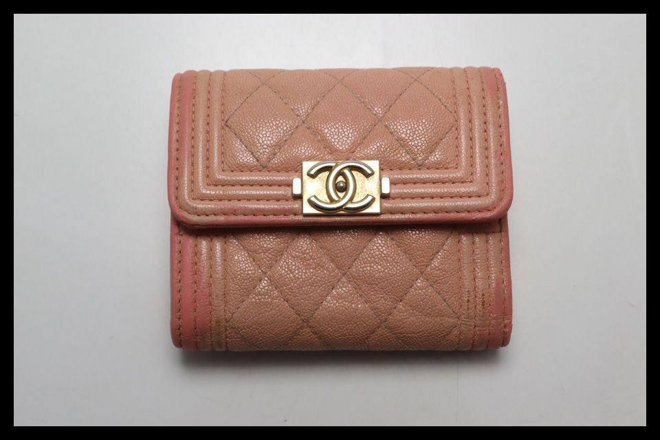 ■CHANEL 27番台 ボーイシャネル GD金具 レザー 2つ折り財布 シャネル ■0604oj25721 27,232円