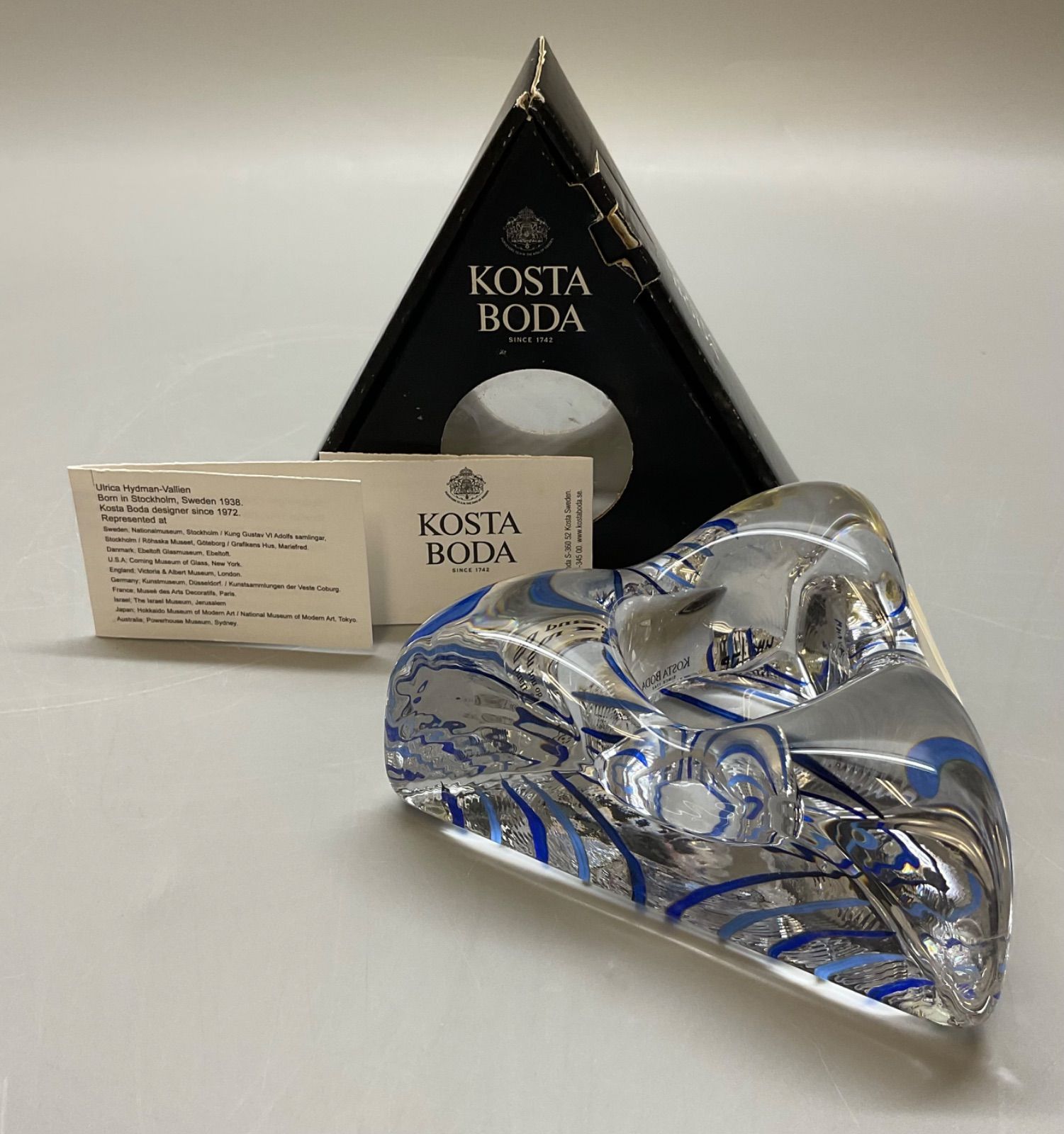 M261 Ulrica Hydman-Vallien ウルリカ･ヒードマン･ヴァリーン KOSTABODA コスタボダ キャンドルホルダー PIECE OF CAKE ガラス製 アンティーク