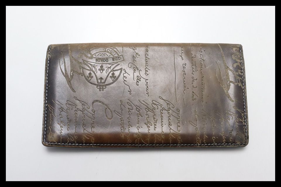■Berluti カリグラフィ レザー 2つ折り財布 札入れ ベルルッティ ■0604oj22070