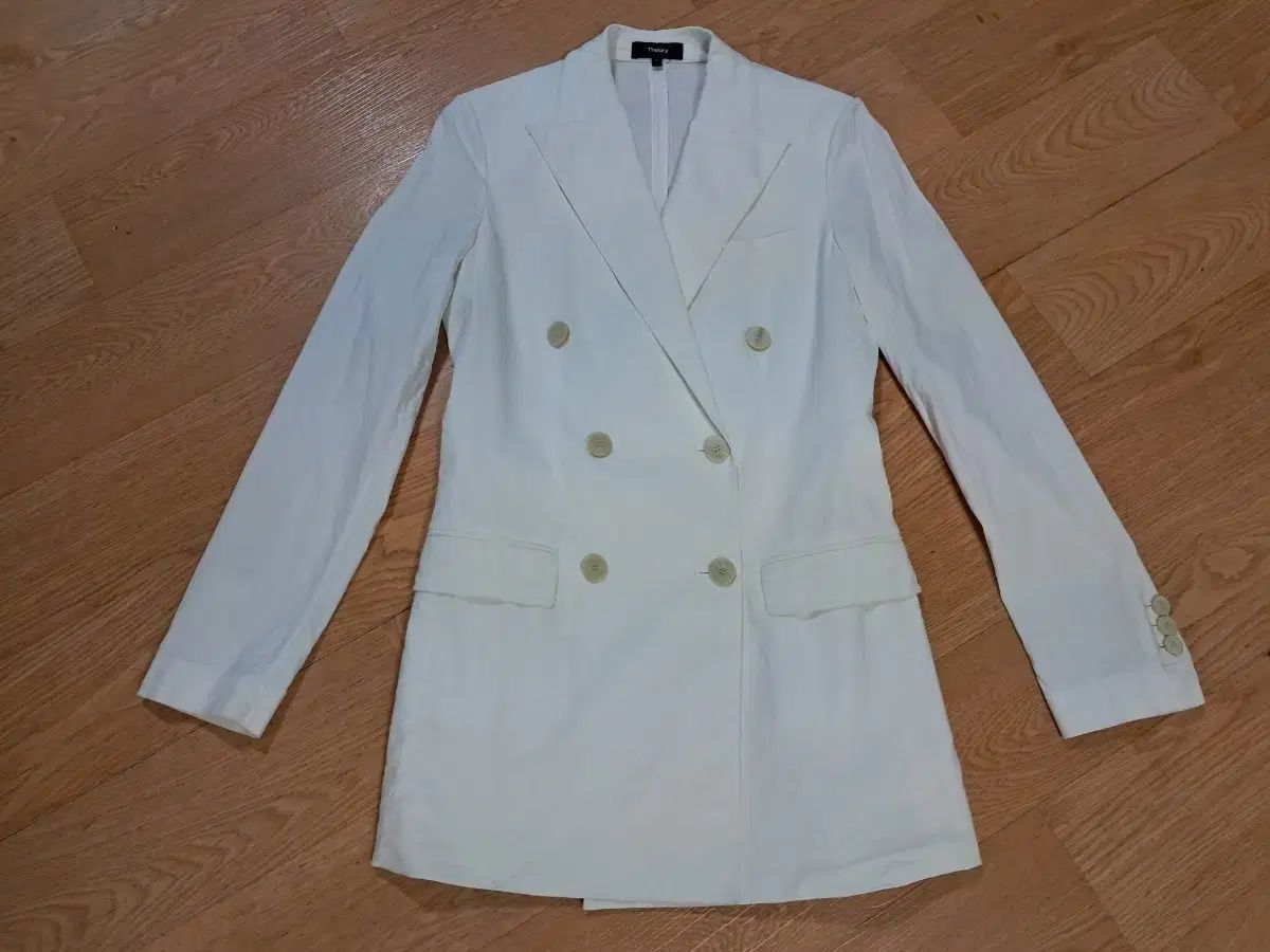<正規品> セオリー ダブル リネン 麻 ジャケット (レディース 66サイズ 背の高い方)