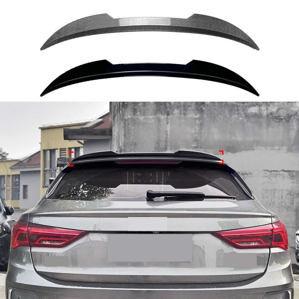 アウディ Audi Q3 Sportback Q3スポーツバック F3 2019年以降対応 リアルーフスポイラー リアスポイラー ブレードデザイン 外装パーツ ABS製 ピアノブラック カーボン調 ルーフ後方を引き締めるスポーティデザイン ドレスアップ用品