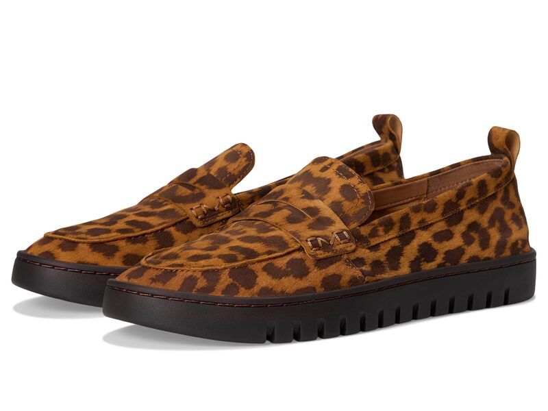 バイオニック レディース シューズ スリッポン・ローファー VIONIC Uptown LoaferMoc Shoes Tan Leopard Sue タン