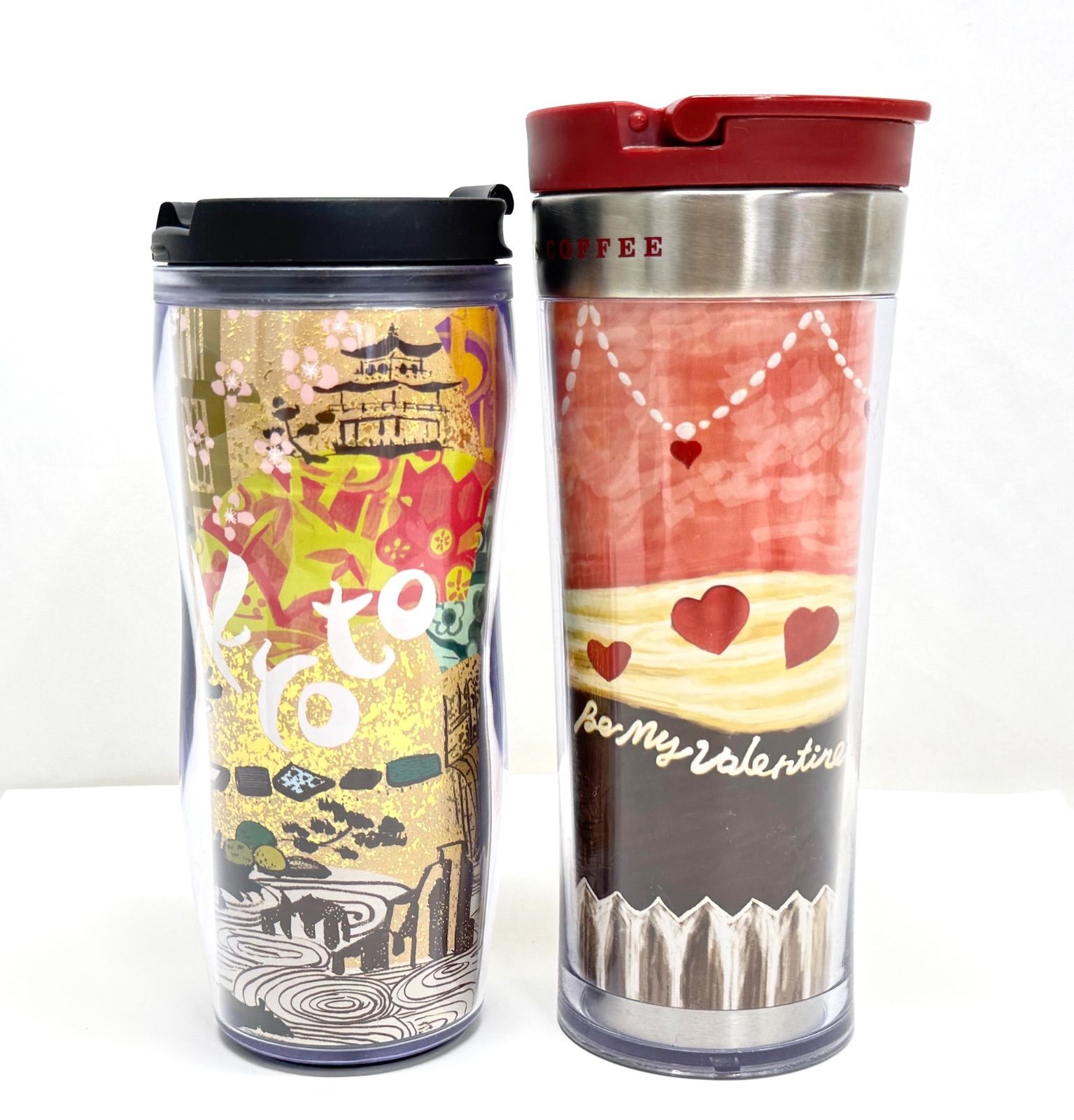 ME004】Starbucks スタバ タンブラー 2点セット 2009 バレンタイン 