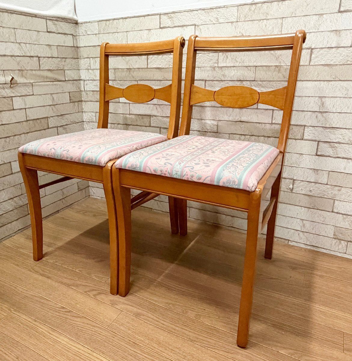 F29☆神戸洋家具☆メープル不二家 チェア W40cm 木製 ドレッサーチェア