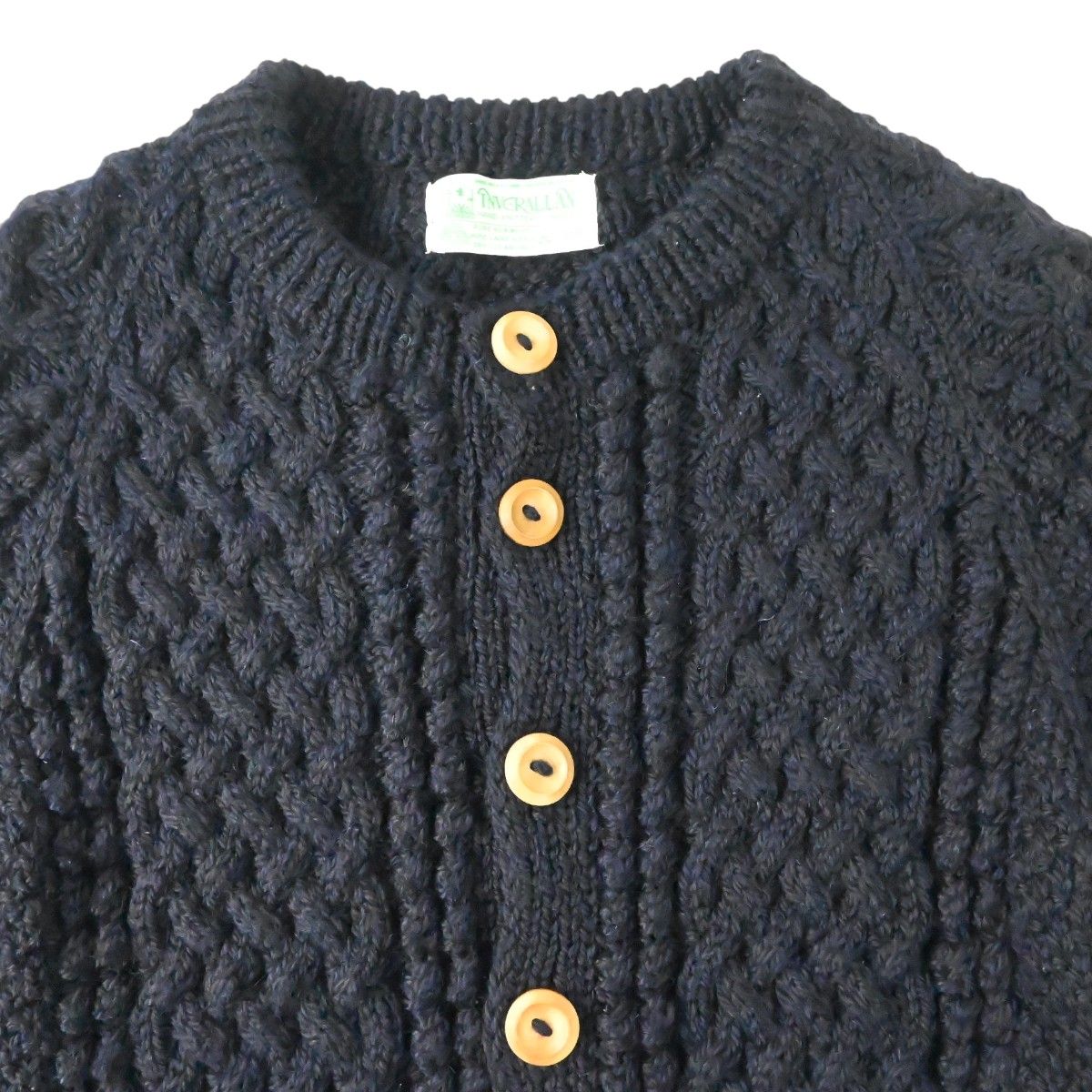 INVERALLAN インバーアラン ウール ケーブル二ット カーディガン