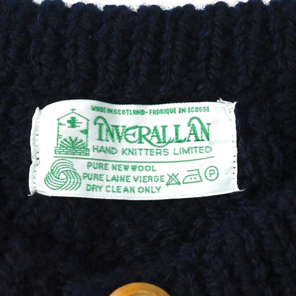 INVERALLAN インバーアラン ウール ケーブル二ット カーディガン