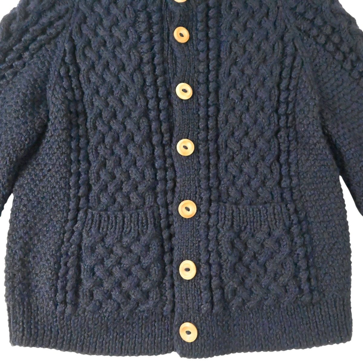INVERALLAN インバーアラン ウール ケーブル二ット カーディガン 
