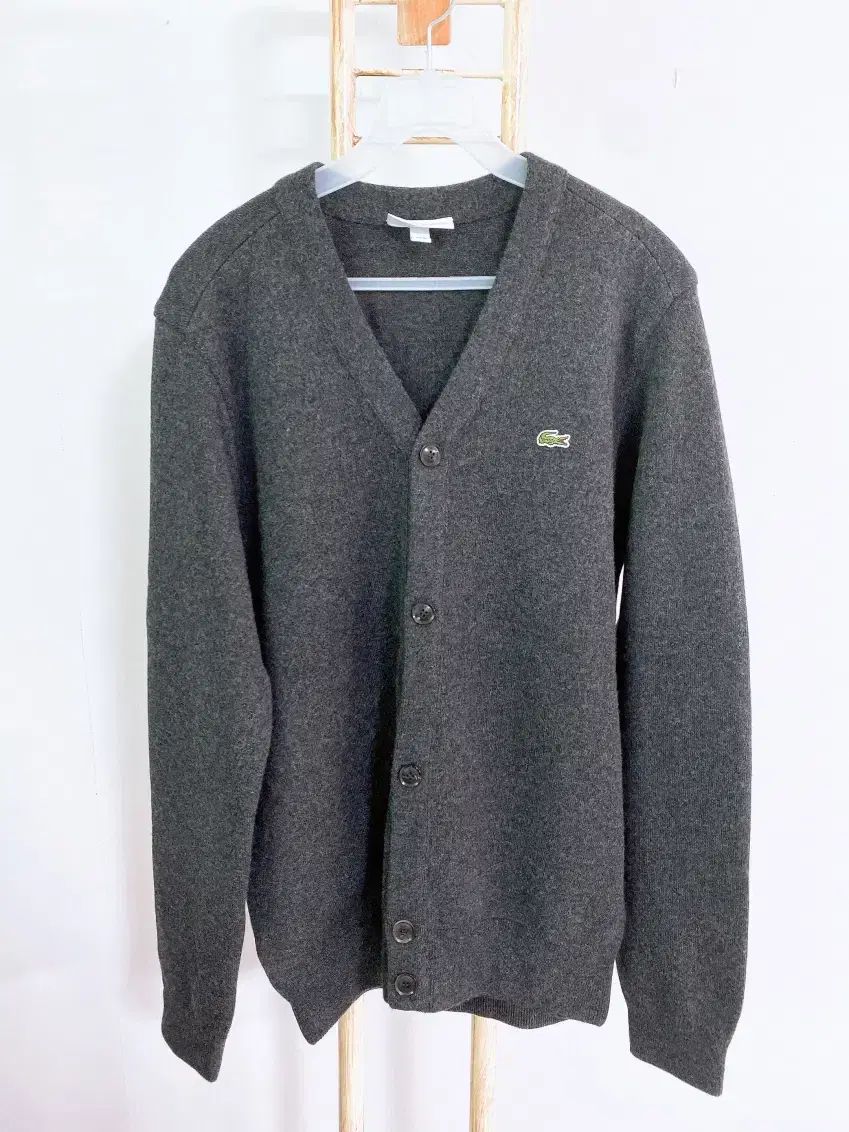 モンヴィンテージ(100)LACOSTE ラコステ メンズ ウール100% Vネック カーディガン