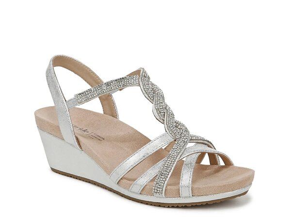 ライフストライド レディース シューズ サンダル ヒール LifeStride Miami Wedge Heel Silver Metallic シルバー