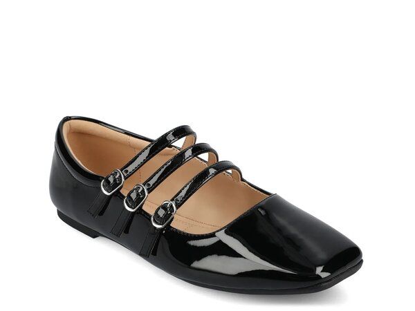 ジャーニー レディース シューズ パンプス Journee Darlin Flat Black Patent ブラック