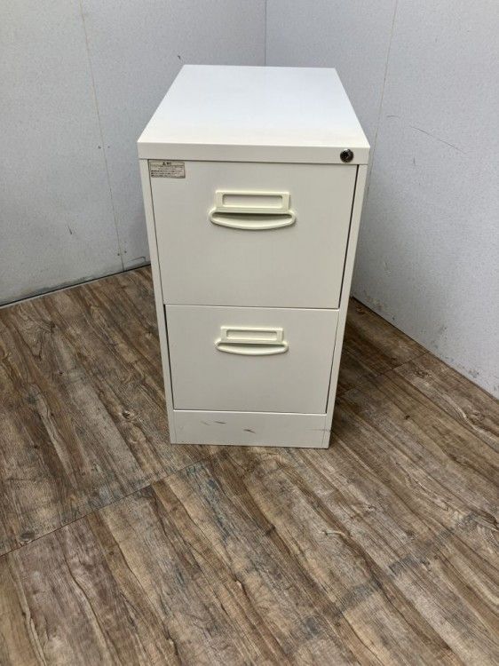 【中古品】プラス 2段キャビネット QE-N-A4-2 WH ホワイト