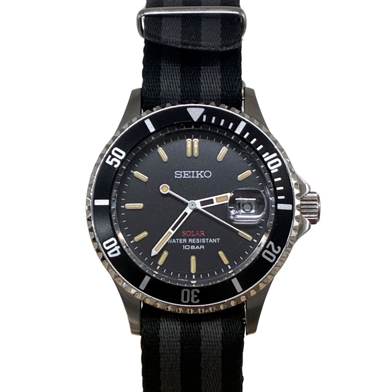 SEIKO セイコー ソーラー 腕時計 SZEV014 腕時計メンズ ソーラー充電 ブラック文字盤 動作品 【中古】 12605R83