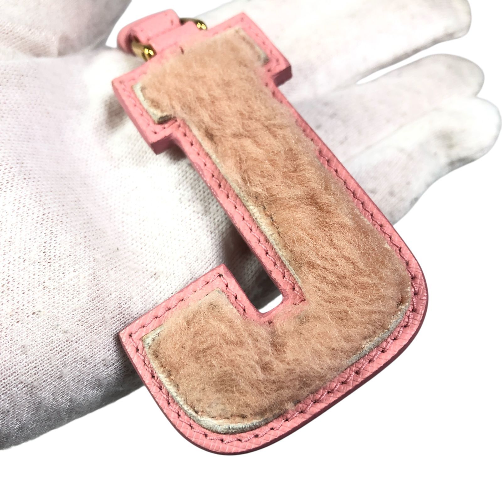 プラダ】本物 PRADA チャーム J イニシャル アルファベット キーリング