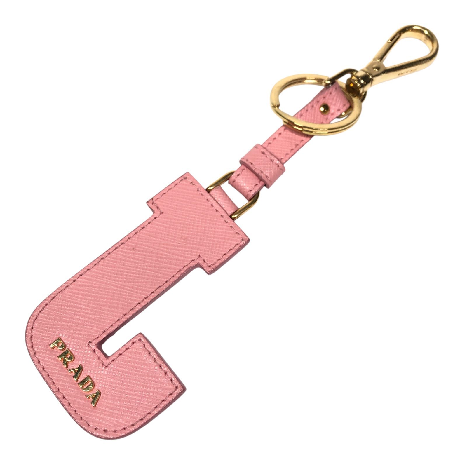 プラダ】本物 PRADA チャーム J イニシャル アルファベット キーリング
