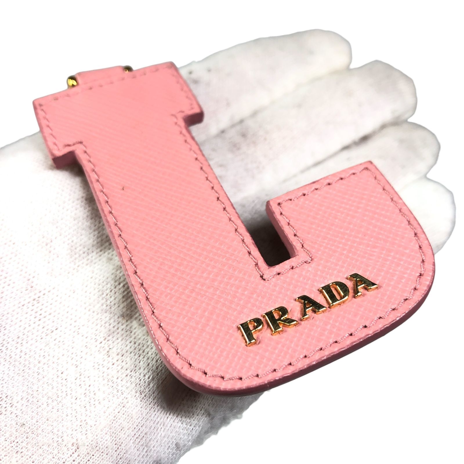 プラダ】本物 PRADA チャーム J イニシャル アルファベット キーリング
