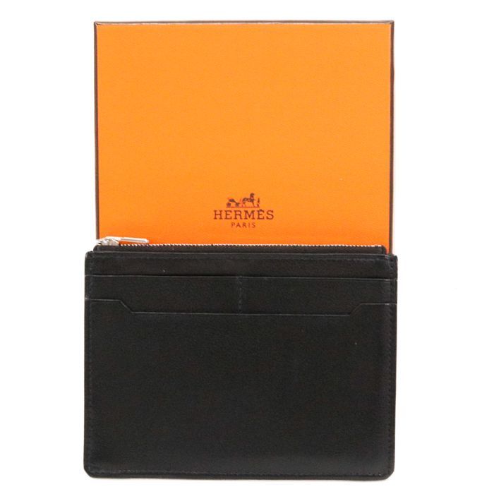 エルメス HERMES シティジップ エバーカラー / タデラクト (レザー) SV金具 Y刻印 (2020年) カードケースコインケース ミニ財布 メンズ レディース ノワール(ブラック) / ブルーインディゴ (ネイビー) 正規品 中古 mbz27011