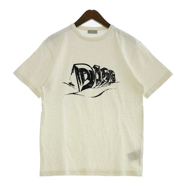DIOR ディオール スラブコットンジャージー Tシャツ 半袖 カットソー 23AW 393J696A0849 メンズ Sサイズ ホワイト トップス DM19432■