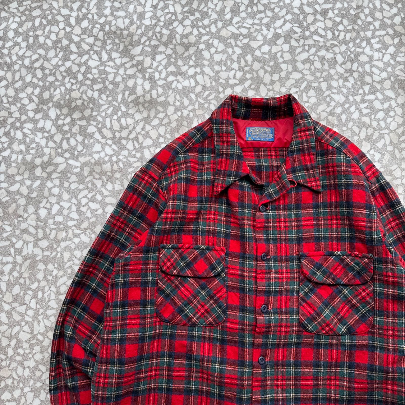 PENDLETON / 70's Wool Board Shirt sizeXL ペンドルトン　ウールシャツ　ボードシャツ　西海岸　FJ マドラスチェック　希少カラー　XLサイズ　ネルシャツ